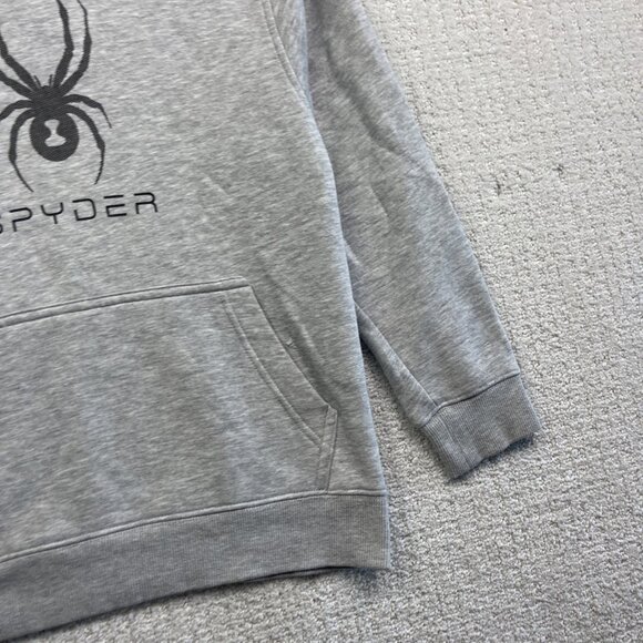 SPYDER Boy's Gray / Black Hoodie Size L 10-12 Ski Winter Mountain Sports - Picture 4 of 12
